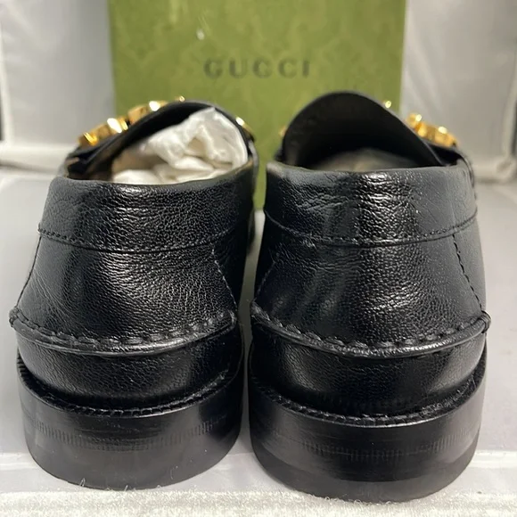 Pre Loved Gucci Betis Glamour Nero 700036 Loafer Black Mismatch size R39 & L38 - Picture 8 of 15
